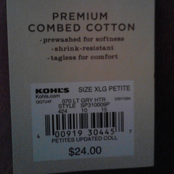 Sonoma Light Gray Long Sleeve Shirt/Petite XL - Picture 5 of 8